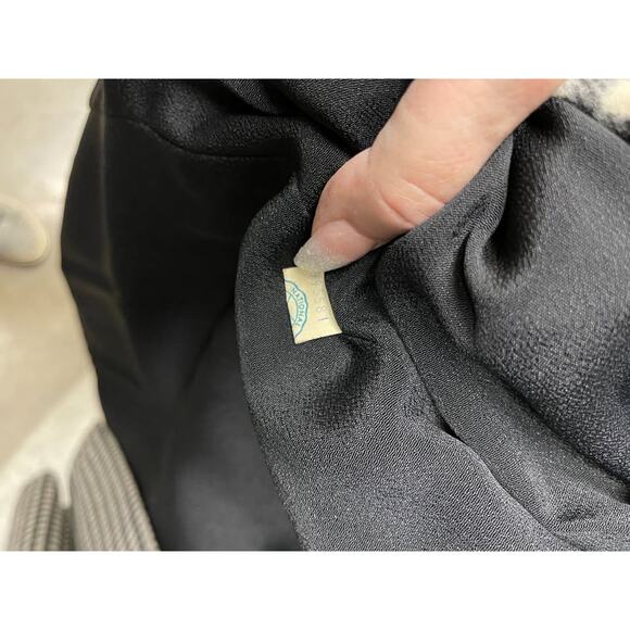 Vintage 1950s Jack Bloom California Black Cream 3/4 Sleeve Swing Coat - Picture 4 of 5